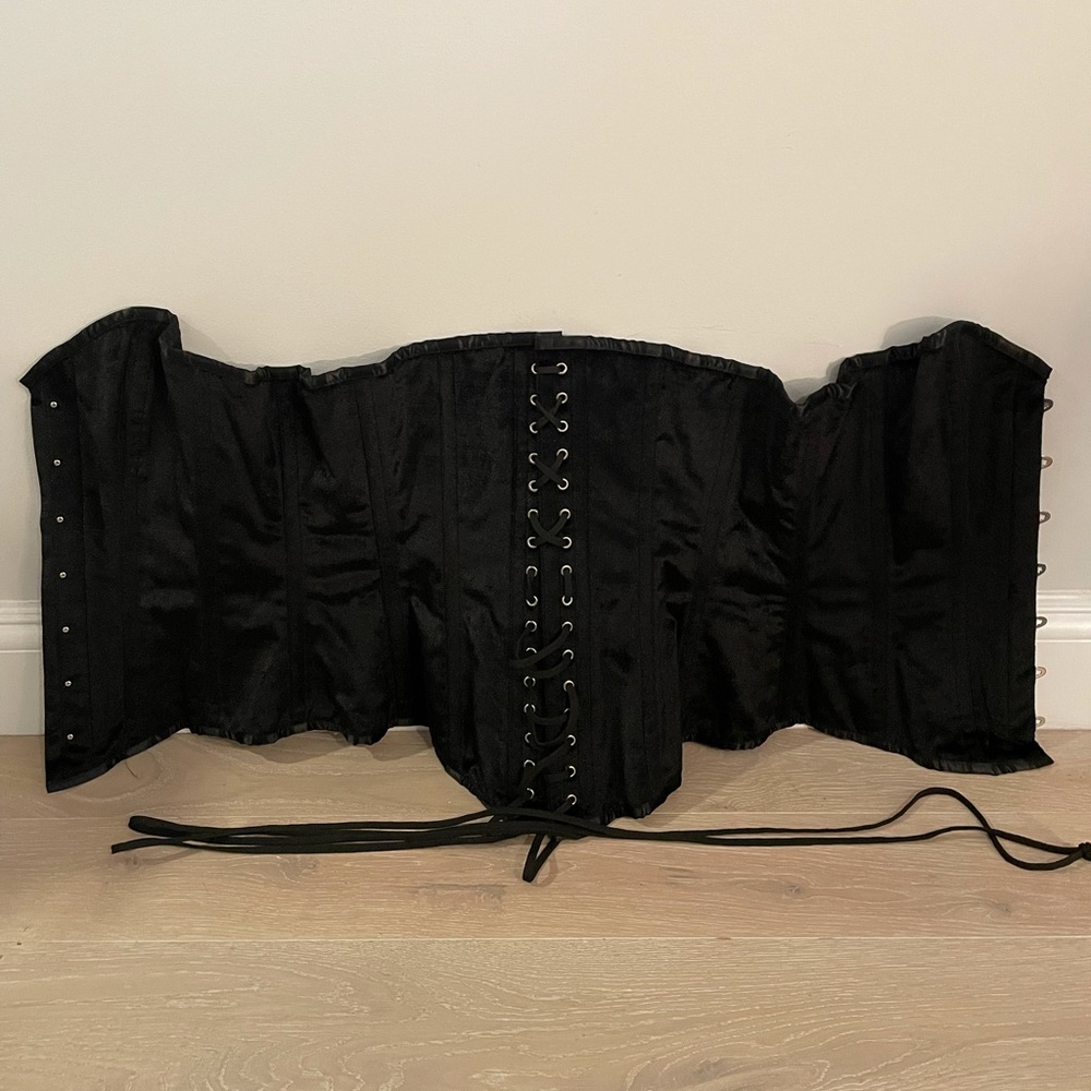 Black Velvet Steel Boned Corset